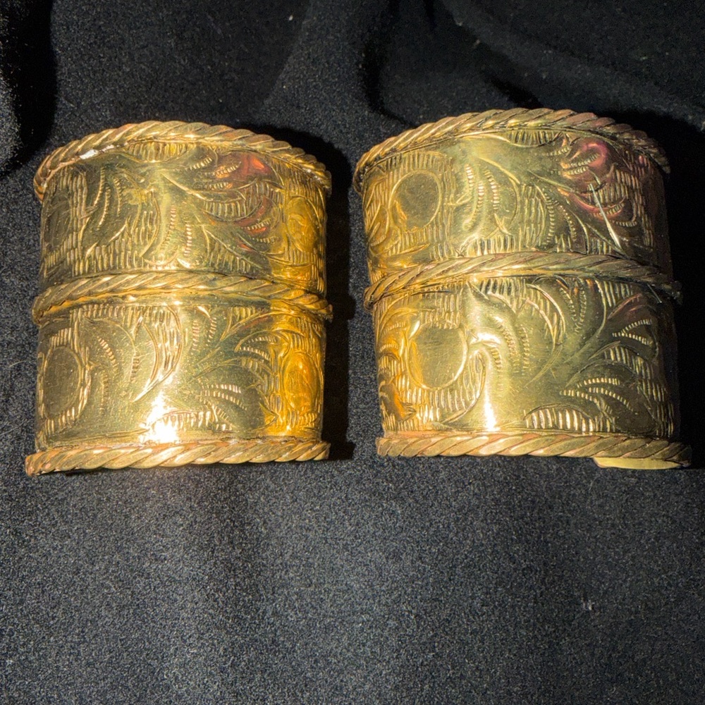 Victorian Cuff bracelets handmade vintage price is for both - Picture 6 of 7